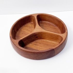 Dansk Wooden Round Divided Tray